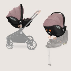 Lionelo Moxie i-Size set κάθισμα αυτοκινήτου 40-87cm & περιστρεφόμενη βάση isofix Pink Mauve