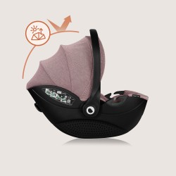Lionelo Moxie i-Size set κάθισμα αυτοκινήτου 40-87cm & περιστρεφόμενη βάση isofix Pink Mauve
