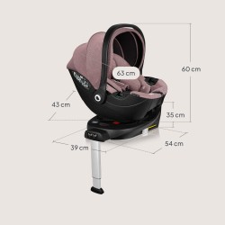 Lionelo Moxie i-Size set κάθισμα αυτοκινήτου 40-87cm & περιστρεφόμενη βάση isofix Pink Mauve