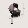 Lionelo Moxie i-Size set κάθισμα αυτοκινήτου 40-87cm & περιστρεφόμενη βάση isofix Pink Mauve