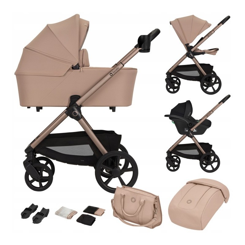 Lionelo Carmine Καρότσι Βρεφικό 3 σε 1 έως 22kg Beige Sand