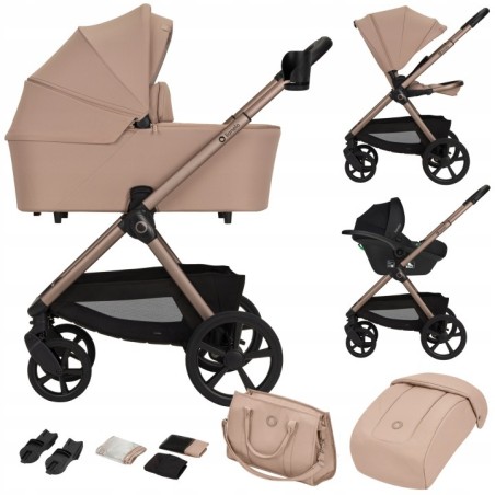 Lionelo Carmine Καρότσι Βρεφικό 3 σε 1 έως 22kg Beige Sand