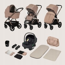 Lionelo Carmine Καρότσι Βρεφικό 3 σε 1 έως 22kg Beige Sand