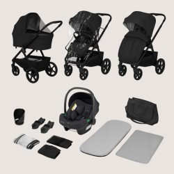 Lionelo Carmine Καρότσι Βρεφικό 3 σε 1 έως 22kg Black Onyx