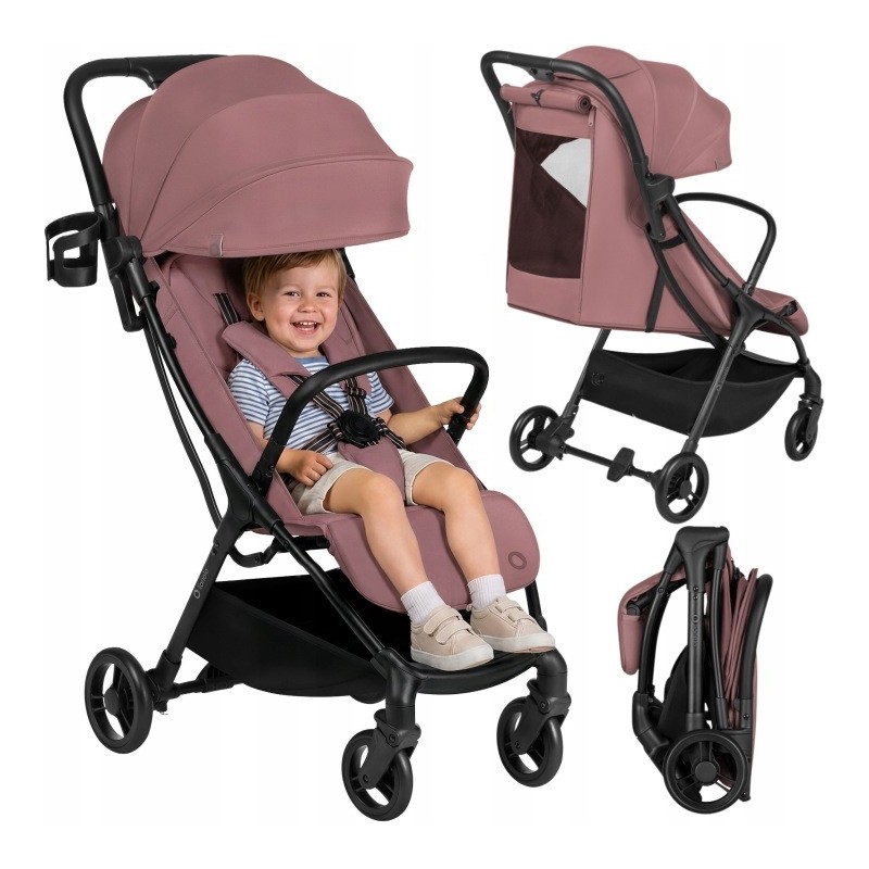 Lionelo Agia Auto Fold Καρότσι Ταξιδίου έως 22kg Pink Mauve