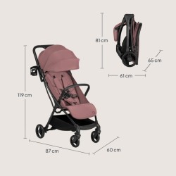 Lionelo Agia Auto Fold Καρότσι Ταξιδίου έως 22kg Pink Mauve