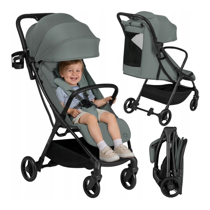 Lionelo Agia Auto Fold Καρότσι Ταξιδίου έως 22kg Green Sage