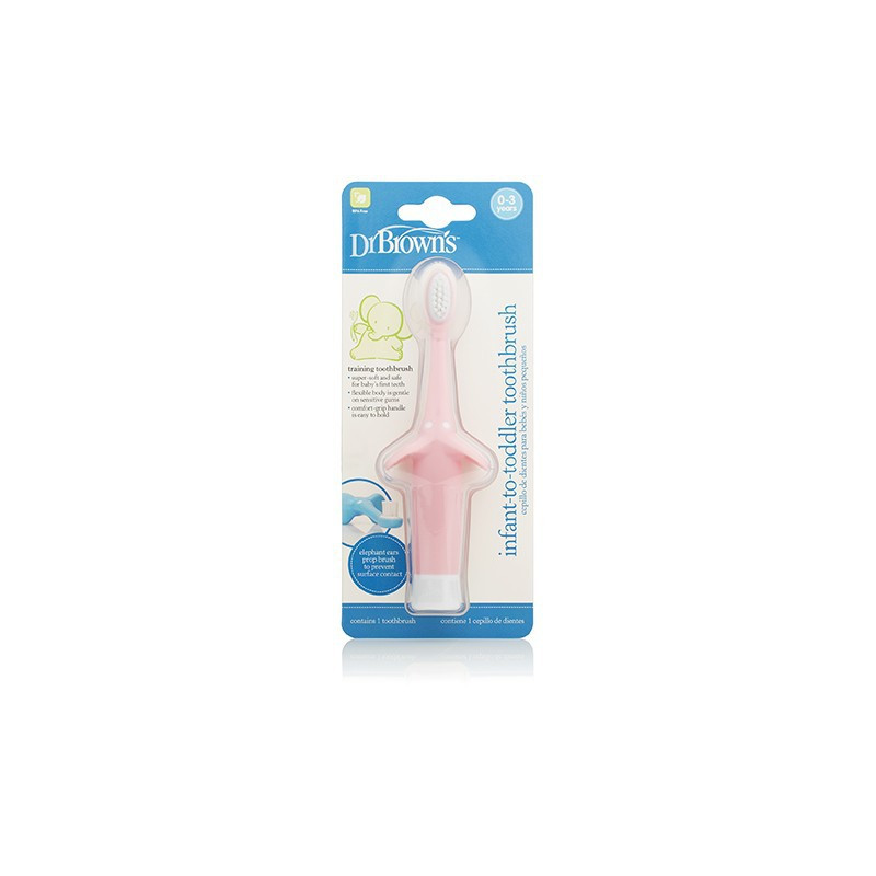 Dr. Brown's Οδοντόβουρτσα Ελεφαντάκι Ροζ Extra Soft -HG013