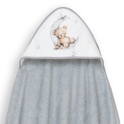 Interbaby Bear Μπουρνούζι Κάπα & Καπέλο Μπάνιου Grey