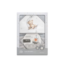 Interbaby Bear Μπουρνούζι Κάπα & Καπέλο Μπάνιου Grey