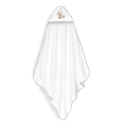 Interbaby Bear Μπουρνούζι Κάπα & Καπέλο Μπάνιου White-Grey