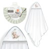 Interbaby Bear Μπουρνούζι Κάπα & Καπέλο Μπάνιου White-Green