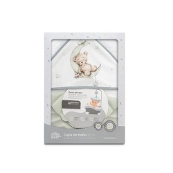 Interbaby Bear Μπουρνούζι Κάπα & Καπέλο Μπάνιου White-Green