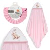 Interbaby Bear Μπουρνούζι Κάπα & Καπέλο Μπάνιου Pink