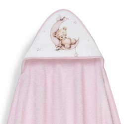 Interbaby Bear Μπουρνούζι Κάπα & Καπέλο Μπάνιου Pink