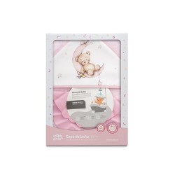 Interbaby Bear Μπουρνούζι Κάπα & Καπέλο Μπάνιου Pink