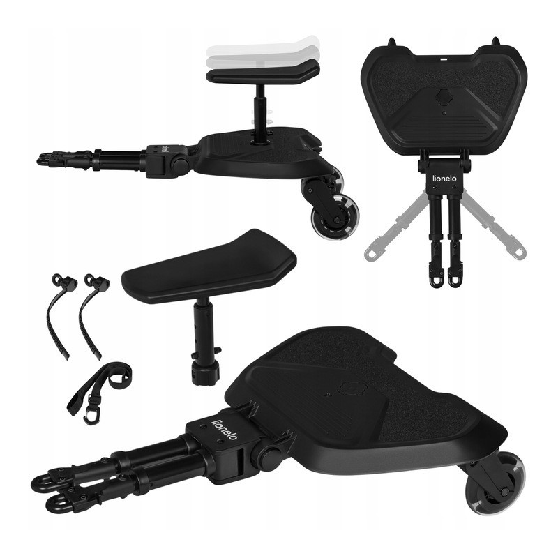 Lionelo Buggy Board Σκαλάκι Καροτσιού Με Κάθισμα Black Onyx