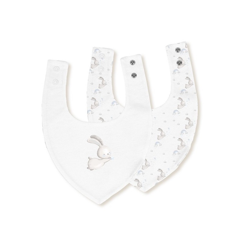 Interbaby Σαλιάρα Bandana Σετ 2 Τεμ Bunny Blue
