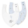 Interbaby Σαλιάρα Bandana Σετ 2 Τεμ Elephant Blue