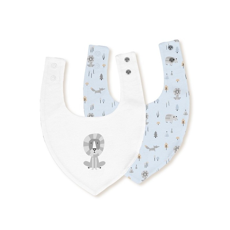 Interbaby Σαλιάρα Bandana Σετ 2 Τεμ Fox Blue