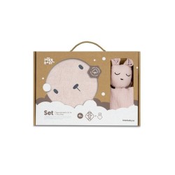 Interbaby Bear Σετ Μπουρνούζι & Πανάκι Παρηγοριάς Μουσελίνας Dark Pink