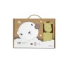 Interbaby Bear Σετ Μπουρνούζι & Πανάκι Παρηγοριάς Μουσελίνας White-Green