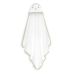 Interbaby Bear Σετ Μπουρνούζι & Πανάκι Παρηγοριάς Μουσελίνας White-Green