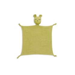Interbaby Bear Σετ Μπουρνούζι & Πανάκι Παρηγοριάς Μουσελίνας White-Green