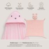 Interbaby Bear Σετ Μπουρνούζι & Πανάκι Παρηγοριάς Μουσελίνας Pink