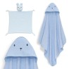 Interbaby Bear Σετ Μπουρνούζι & Πανάκι Παρηγοριάς Μουσελίνας Blue