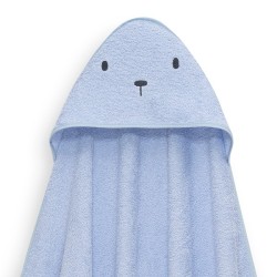 Interbaby Bear Σετ Μπουρνούζι & Πανάκι Παρηγοριάς Μουσελίνας Blue