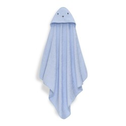 Interbaby Bear Σετ Μπουρνούζι & Πανάκι Παρηγοριάς Μουσελίνας Blue