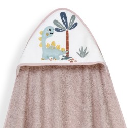Interbaby Dino Μπουρνούζι Κάπα & Καπέλο Μπάνιου Dark Pink