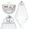 Interbaby Dino Μπουρνούζι Κάπα & Καπέλο Μπάνιου White-Grey