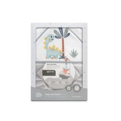 Interbaby Dino Μπουρνούζι Κάπα & Καπέλο Μπάνιου White-Grey