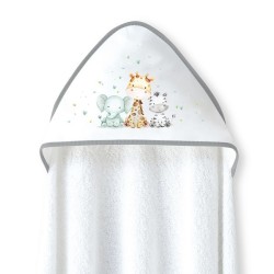 Interbaby Jirafa Elefante Μπουρνούζι Κάπα & Σαλιάρα White-Grey