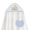 Interbaby Jirafa Elefante Μπουρνούζι Κάπα & Σαλιάρα White-Blue