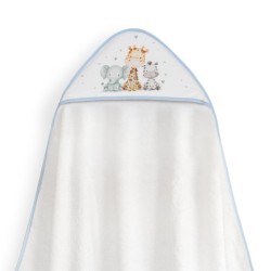 Interbaby Jirafa Elefante Μπουρνούζι Κάπα & Σαλιάρα White-Blue