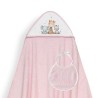Interbaby Jirafa Elefante Μπουρνούζι Κάπα & Σαλιάρα Pink