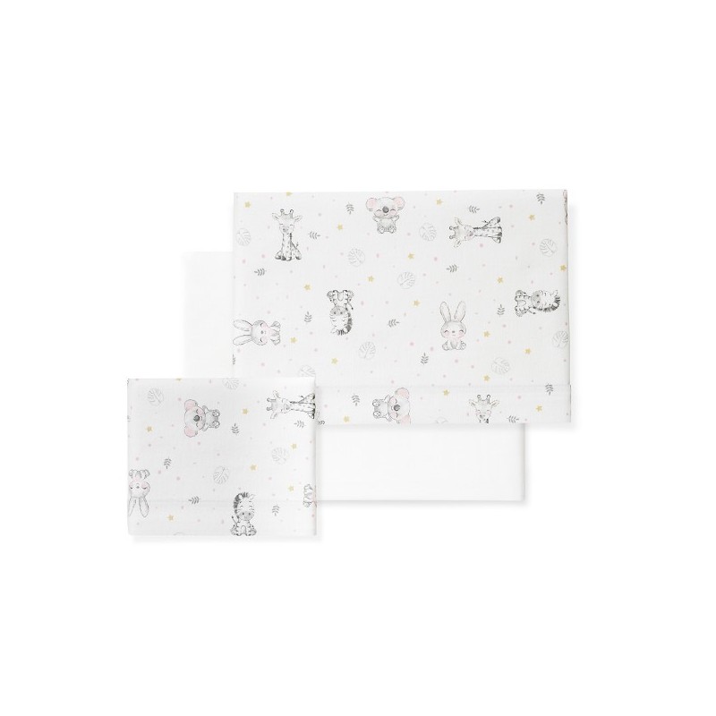 Interbaby Koala Set Σεντόνια Φανέλα White/Pink
