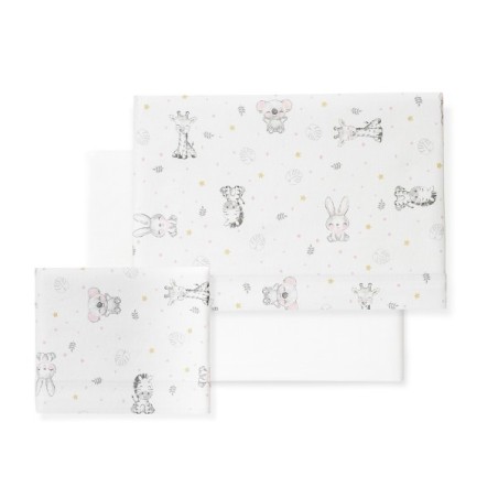 Interbaby Koala Set Σεντόνια Φανέλα White/Pink