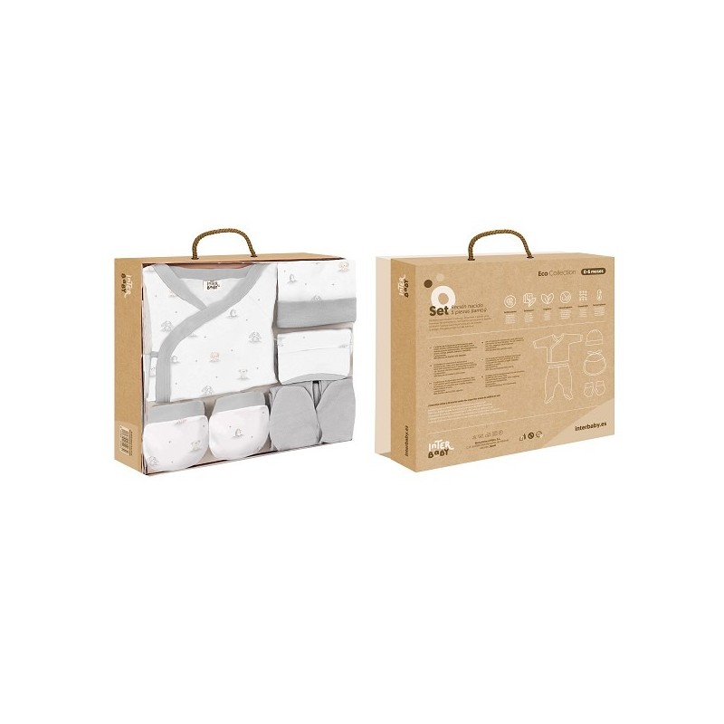 Interbaby Bear Σετ Δώρου 5 τμχ (0-6 μηνών) Grey
