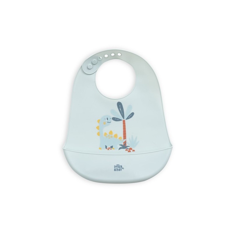 Interbaby Σαλιάρα Σιλικόνης Dino Blue