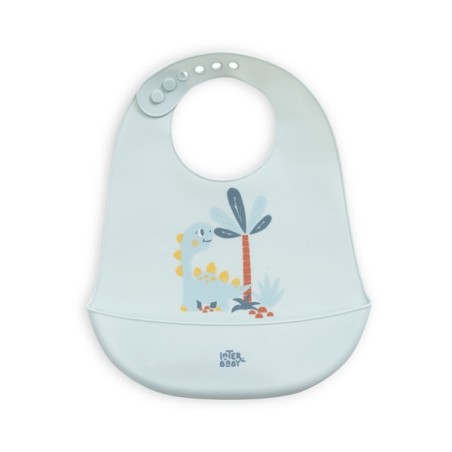 Interbaby Σαλιάρα Σιλικόνης Dino Blue