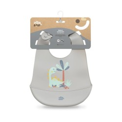 Interbaby Σαλιάρα Σιλικόνης Dino Grey