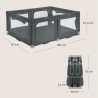 Lionelo Florence Easy Fold Πάρκο 150X180cm Gray Graphite