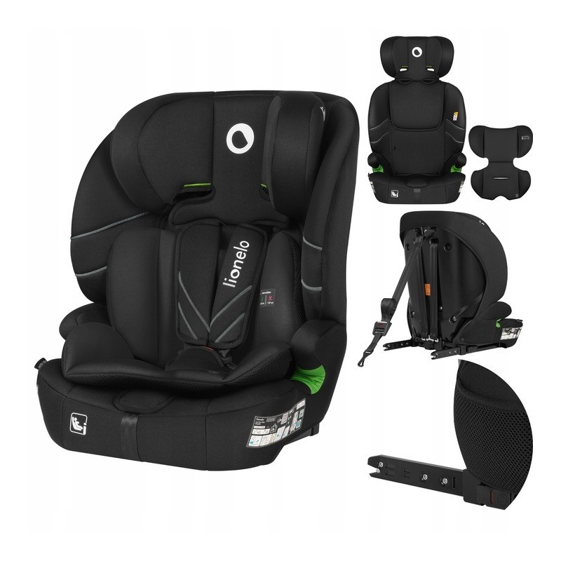 Lionelo Levi Fix i-size Κάθισμα Αυτοκινήτου 76cm-150cm Black Carbon