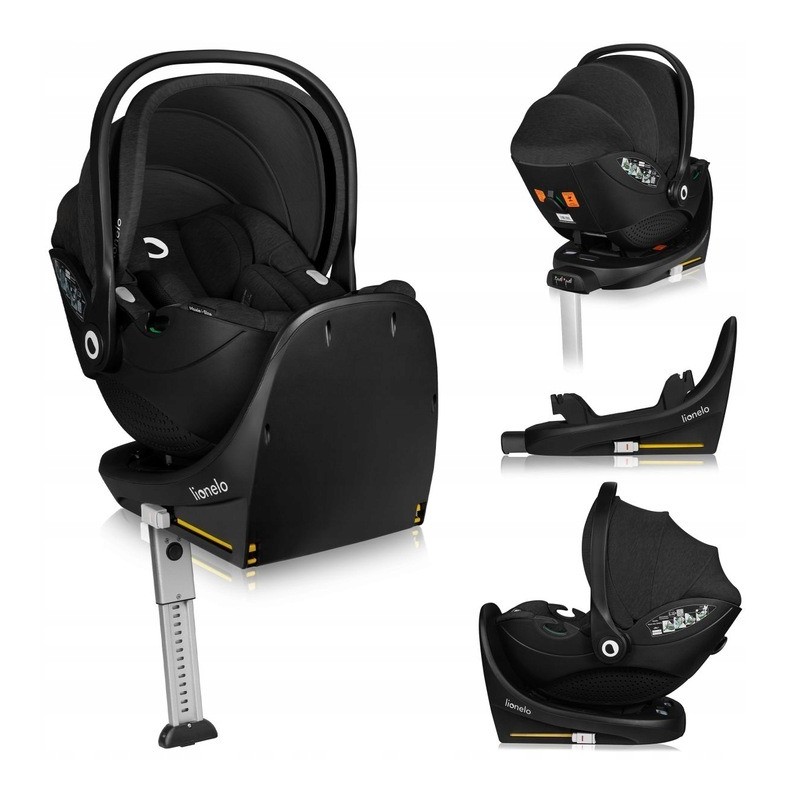 Lionelo Moxie i-Size set κάθισμα αυτοκινήτου 40-87cm & περιστρεφόμενη βάση isofix Black Carbon