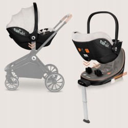 Lionelo Moxie i-Size set κάθισμα αυτοκινήτου 40-87cm & περιστρεφόμενη βάση isofix Black Carbon