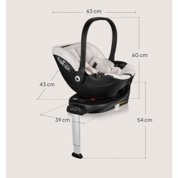 Lionelo Moxie i-Size set κάθισμα αυτοκινήτου 40-87cm & περιστρεφόμενη βάση isofix Black Carbon